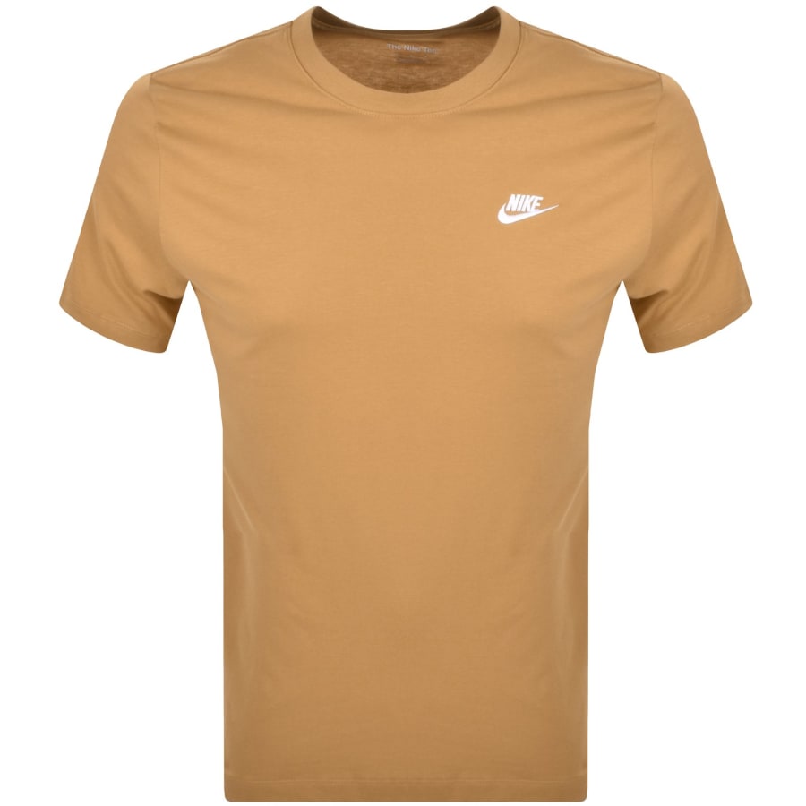 Nike Crew Neck Club T Shirt Brown